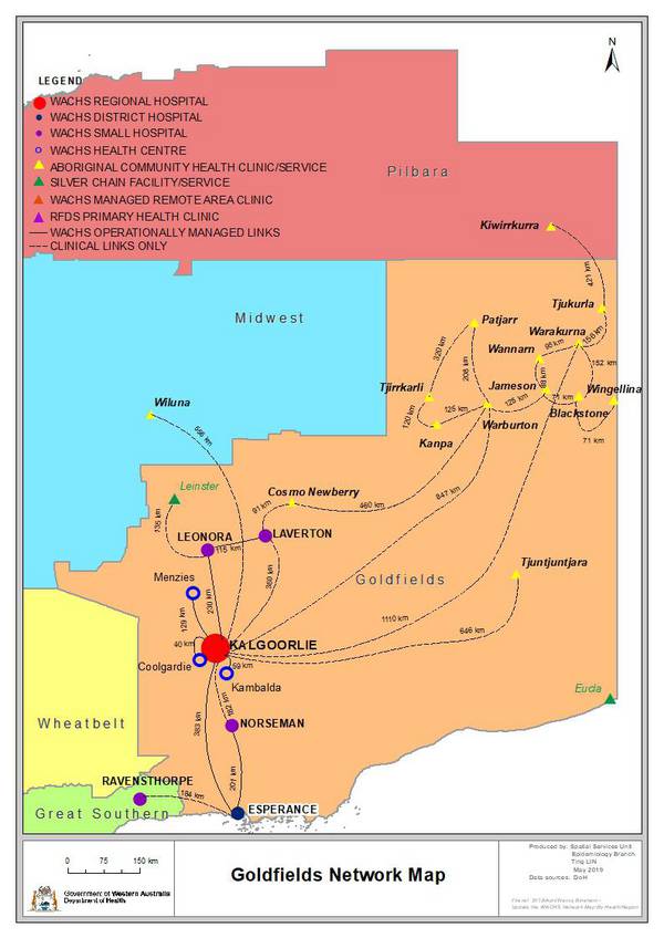Goldfields network map