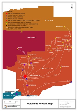 Map of Goldfields health services