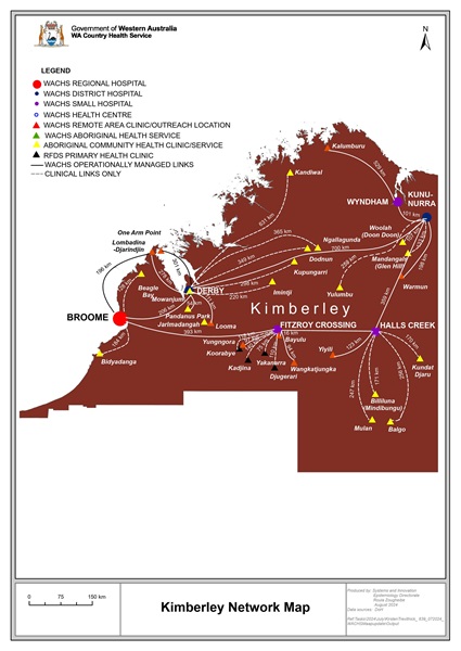 Map of Kimberley region network