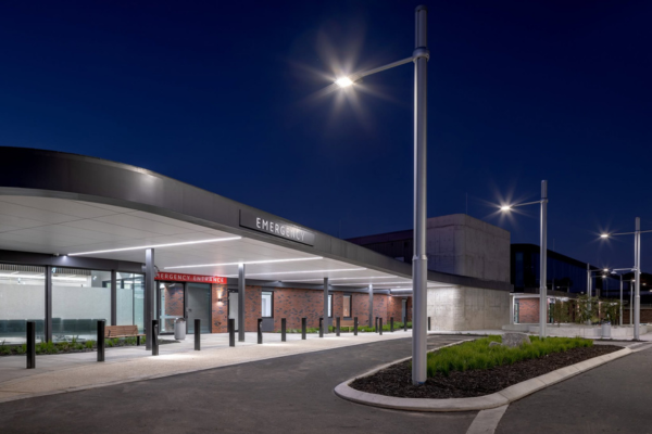 Front of Geraldton Health Campus at night