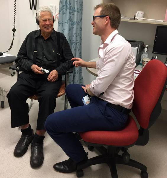 Patient John Martin with Geriatrician, Dr Tom Moodie.