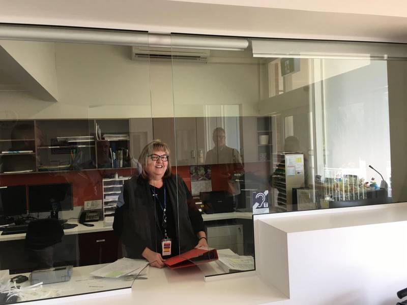 Nadia Diodato-Day in the new reception area at Boddington Health Service.