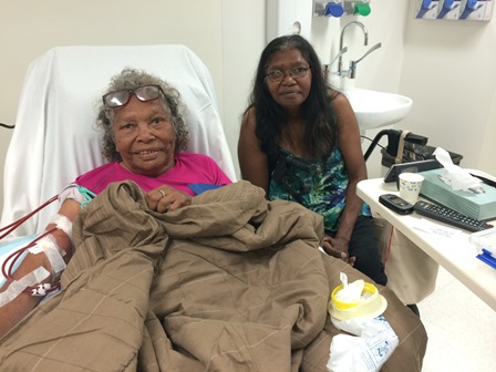Renal patient Marjorie Winmar with her daughter, Lynette.
