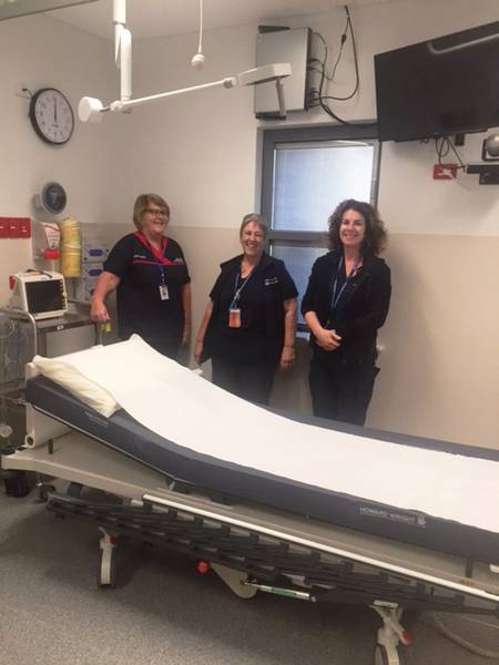 Left to right - Clinical nurse Debbi Young, Clinical Nurse Manager Annette Fookes and Clinical Nurse Patricia Keevers in the temporary emergency room at the Jurien Bay Health Centre.