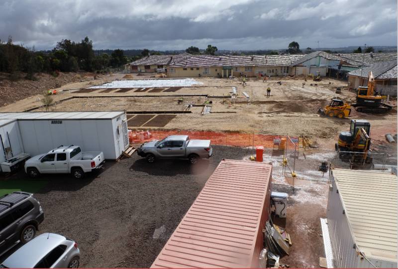 Busy construction site in Narrogin