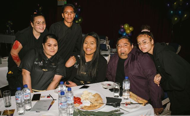 Enjoying the ‘No More Ngamari’ ball were (back l-r) Shannelle Taylor, Jeremy Ugle (and front l-r) Marge Postaine, Resa Foai, Keith Taylor and Jahzara Hill.