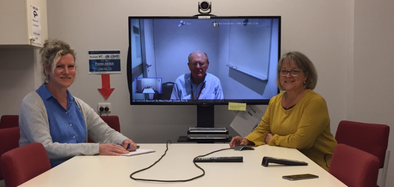 L-R: TeleGeriatrics research team: Louise Lillicrap, Clin A/Prof Peter Goldswain (Geriatrician), Christine Hunter.