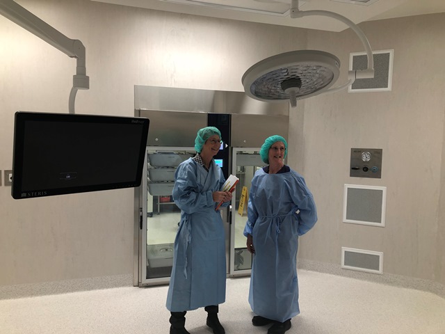 Narrogin Health Service staff Sharon Thompson and Jeanette Anderson pictured in one of the new theatres at Narrogin.