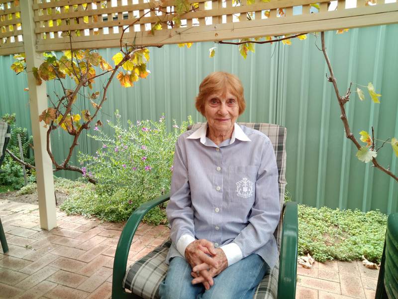 Busselton resident Heather Burking enjoying her garden after recovering from a stroke