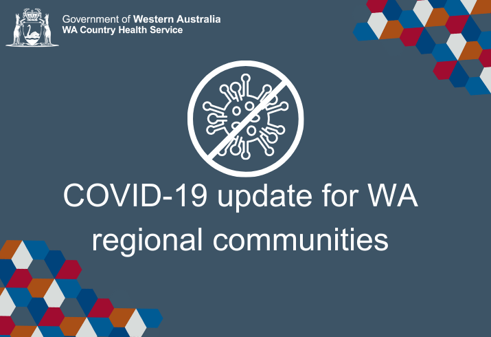 Graphic tile with COVID-19 update for WA regional communities