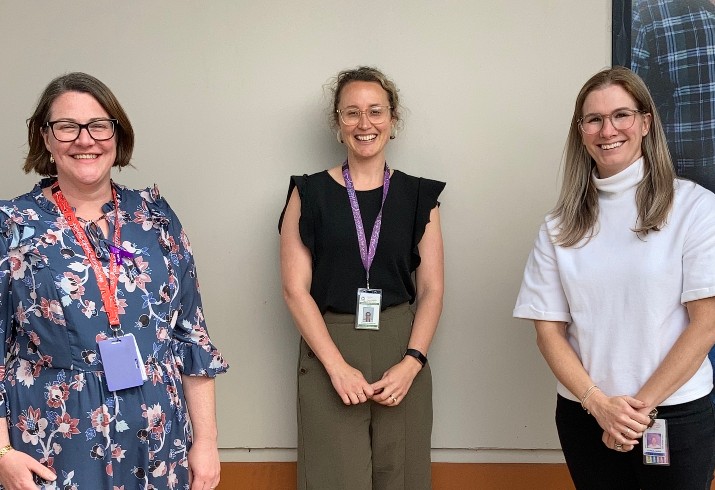 Three members of the Bunbury Home Link team stand side by side