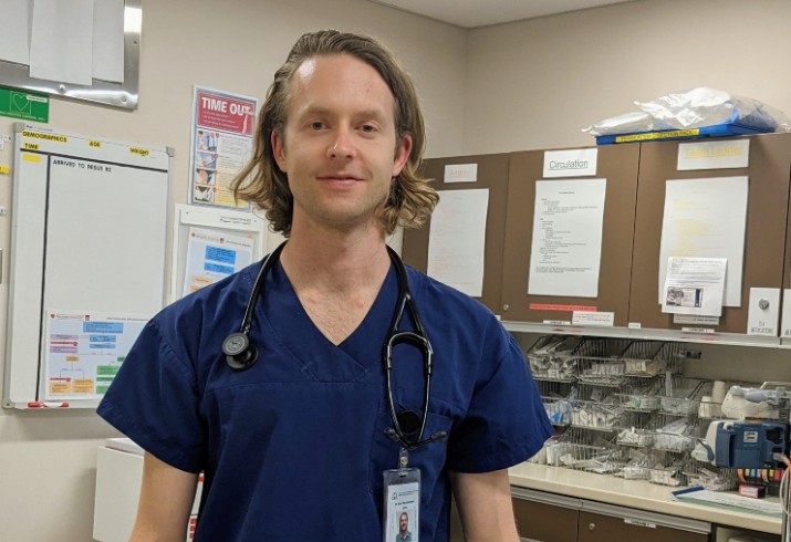 Doctor with stethoscope in office 