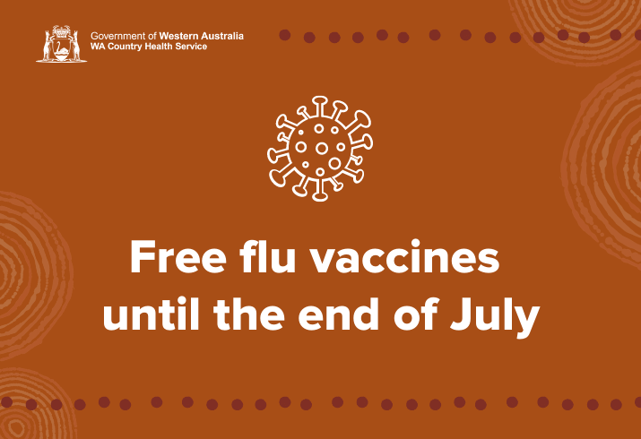 Free flu vaccines until end of July social media tile