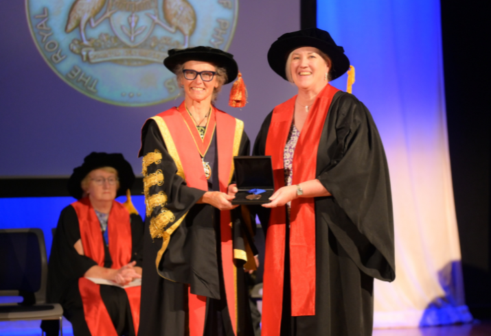 Dr Jaye Martin accepting award.