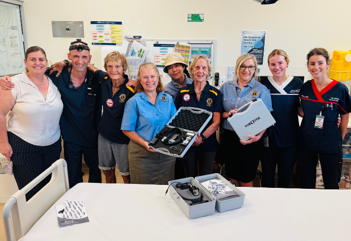 Broome health staff and members of the Lions Club of Broome hold newly donated scopes