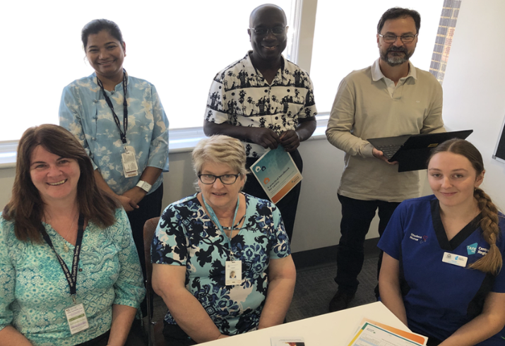 Group of six palliative care staff.