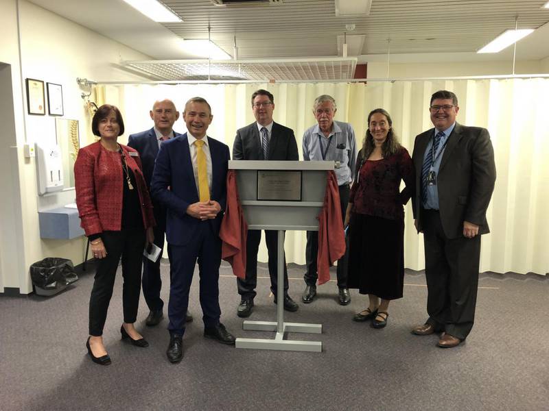 Pictured here are WA Country Health Service Deputy Board Chair Wendy Newman, Agricultural Region MLC Laurie Graham, Minister for Health Roger Cook, Wheatbelt Regional Director Sean Conlan, Wheatbelt Senior Project Manager Infrastructure & Planning, Graeme Leverington, Wheatbelt Director Population Health, Regina Michel-Huessy and Regional Nursing & Midwifery Director, Jeffrey Williams.