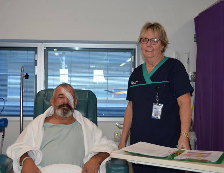 WA Country Health Service Nurse Manager, Heather Thomson and patient, Peter Corradetti.