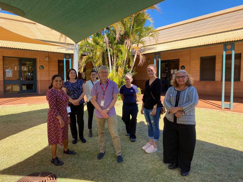 Dr Ashley Irish (centre) with Pilbara and visiting renal teams