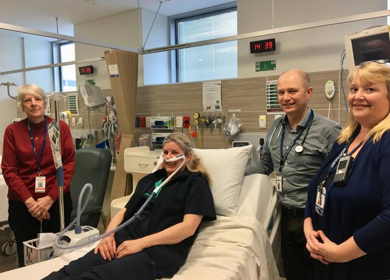 Busselton Health Campus train in using the new high flow nasal oxygen machine.