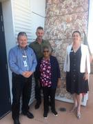 WACHS Chief Executive Jeff Moffet, artist Simon Gilby, Thalanyji Elder, Anne Hayes and Pilbara Regional Director Margi Faulkner