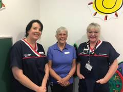 Vicky Besier, Clinical Nurse Manager Albany Health Campus, Maxine Baird, ED Volunteer and Ronnie Taylor, Nurse Practitioner