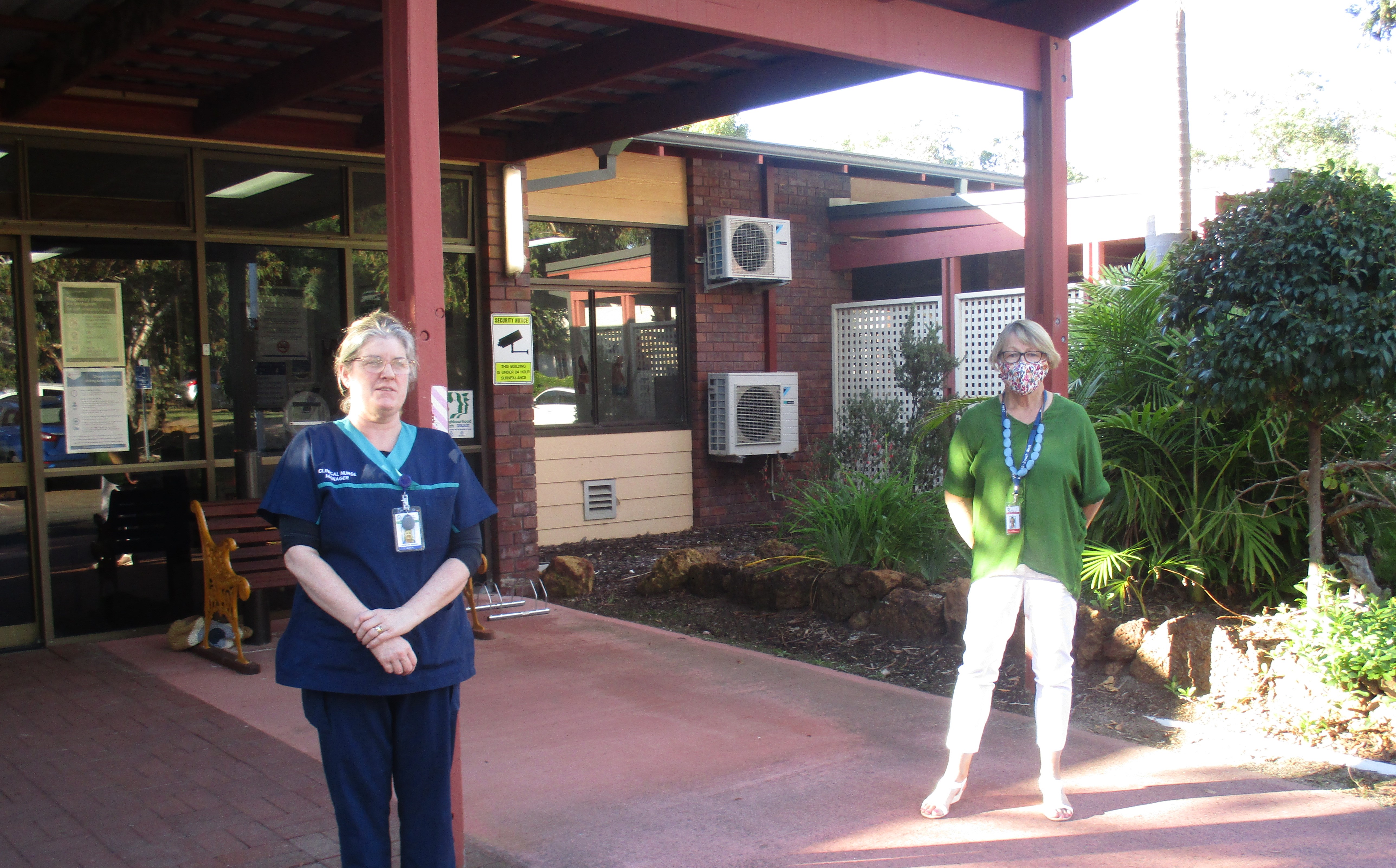 Staff member stands outside Donnybrook Hospital