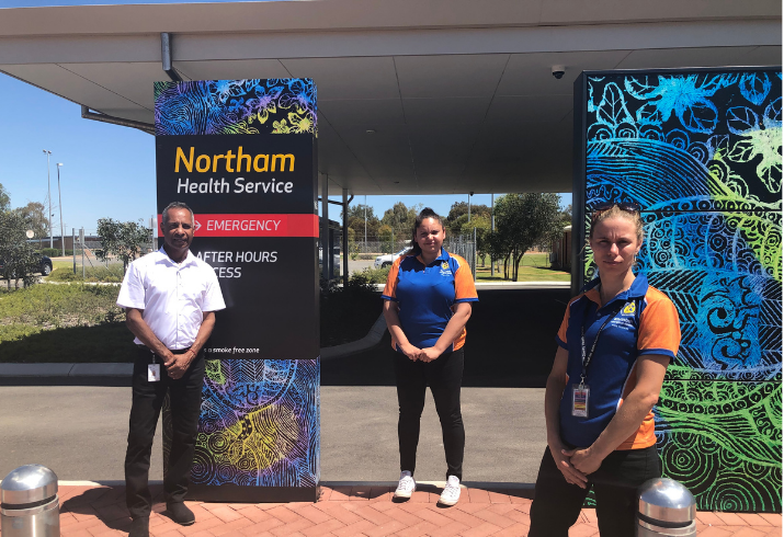 Rodney Garlett Aboriginal Health Coordinator and Danika Tager Health Promotion Officer at Northam Health Service