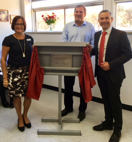 Pictured left to right, WACHS Board Deputy Chair Wendy Newman, Hon Darren West MLC and Hon Roger Cook MLA, Minister for Health.