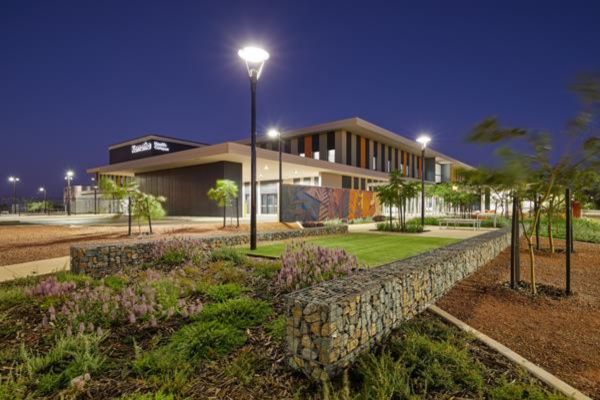 Karratha Health Campus at night