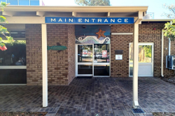 Photo of building entry.